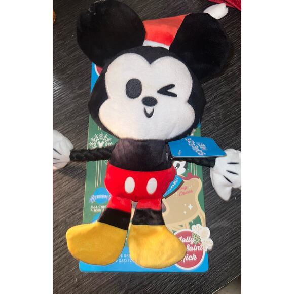 BARK Mickey Mouse Holiday Christmas Jolly old Saint Mickey Dog  squeak Toy  NEW - Picture 1 of 7